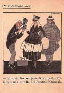 Figura 11 Un'eccellente idea-90 lire un paio di scarpe Preferisco una cartella del Prestito Nazionale