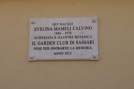 Targa commemorativa sulla casa di Eva Mameli, in via Turritana 76, Sassari
