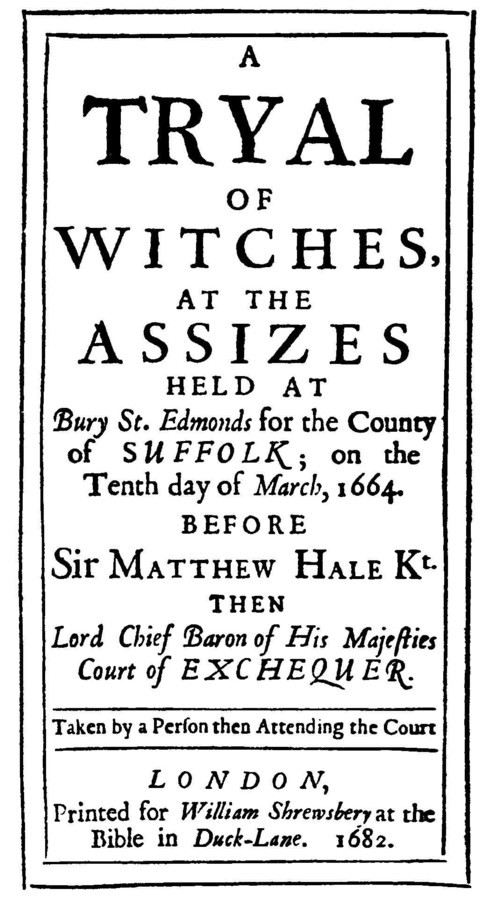 FOTO 1. Bury St. Edmunds. Witch Trial report. Frontespizio del rapporto