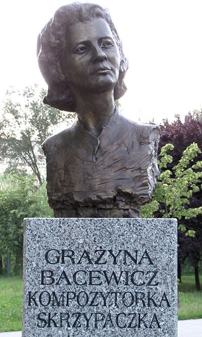 Bust of Grażyna Bacewicz in Celebrity Alley in Kielce (Poland